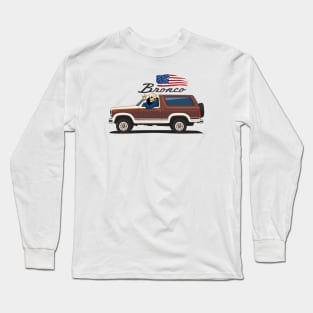 Truck bronco 1986 f150 xlt 4x4 skull metal brown Long Sleeve T-Shirt